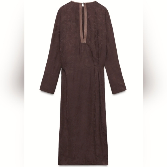 Zara Brown Long Sleeve Dress - Picture 1 of 8